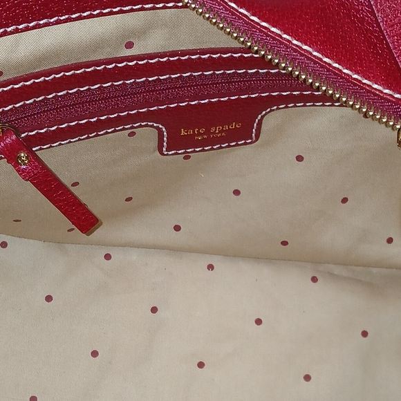 Kate Spade Red Leather Tote Bag - Picture 6 of 7